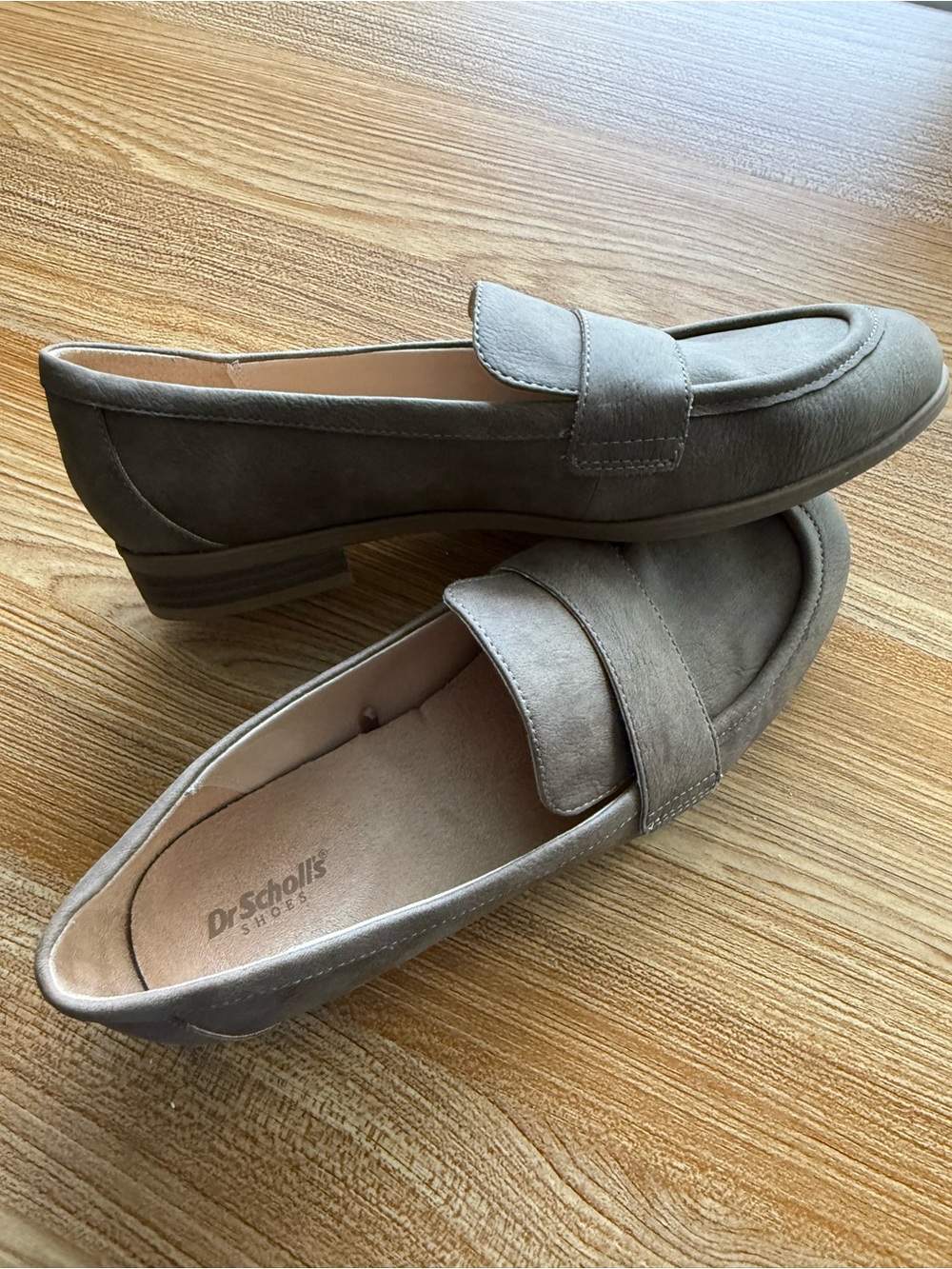 Dr. Scholl's Women’s Taupe Suede Slip-On Penny Loafers, 10M